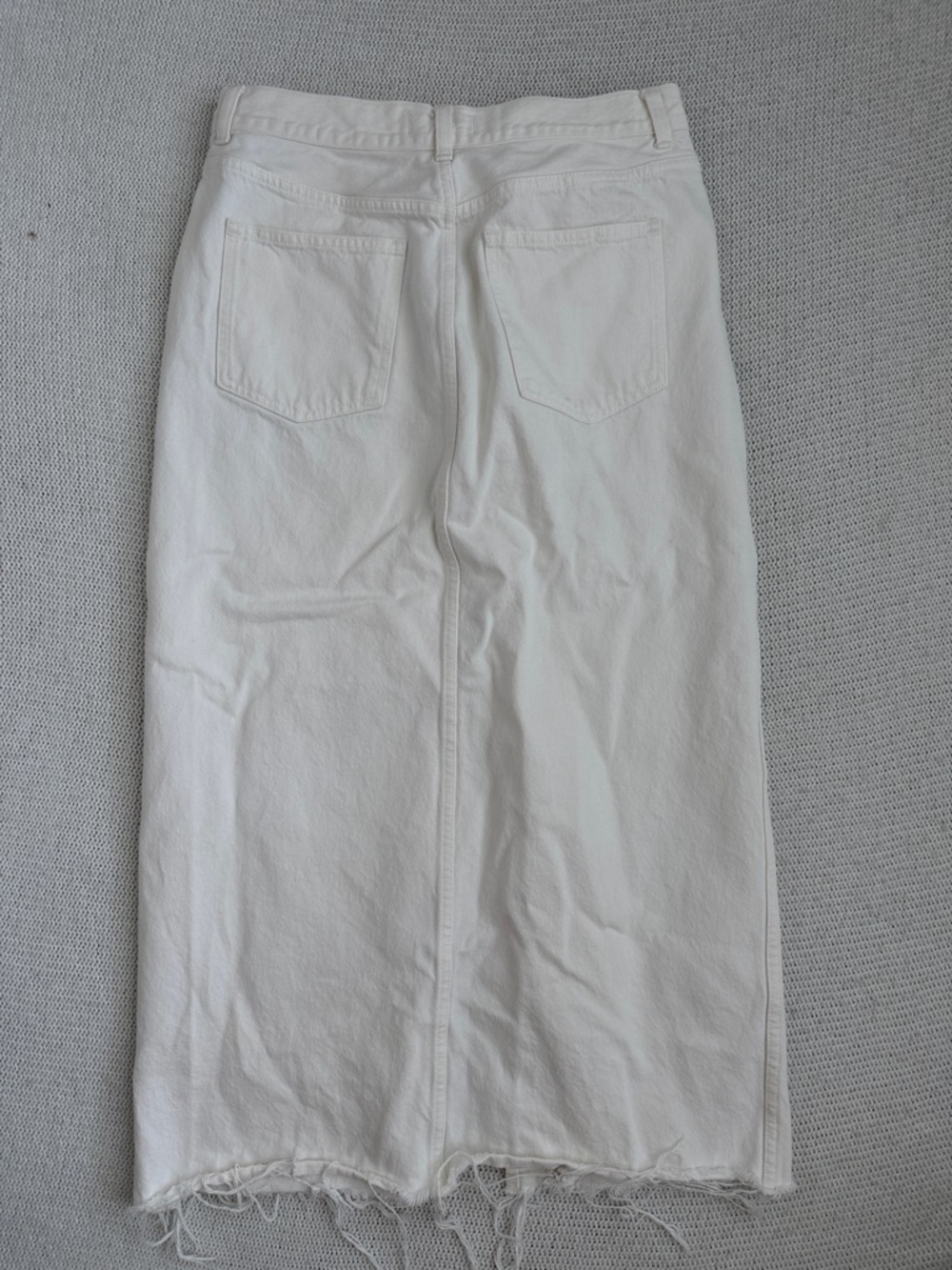 Madewell 100% Cotton Rilee Denim Midi Skirt White Size 28 - Picture 7 of 8